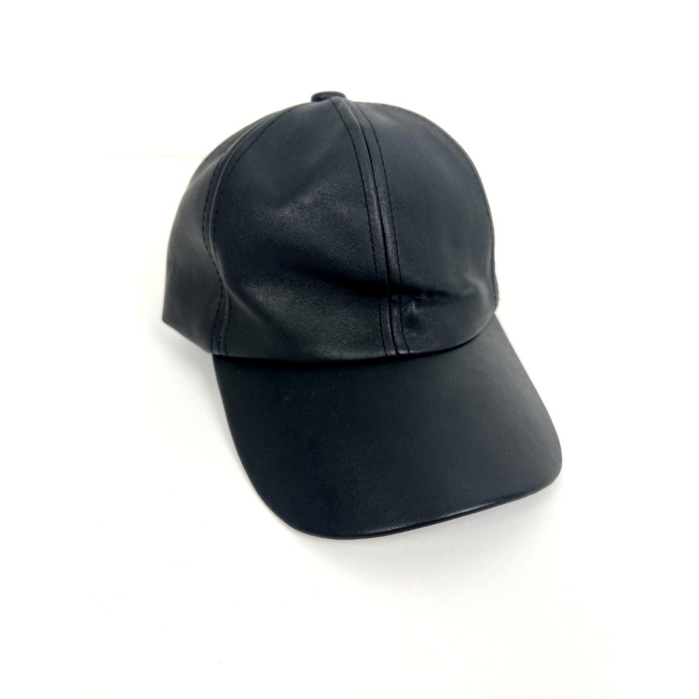 Vera New York Vegan Leather Black Adjustable Women's Baseball Cap Snapback Hat